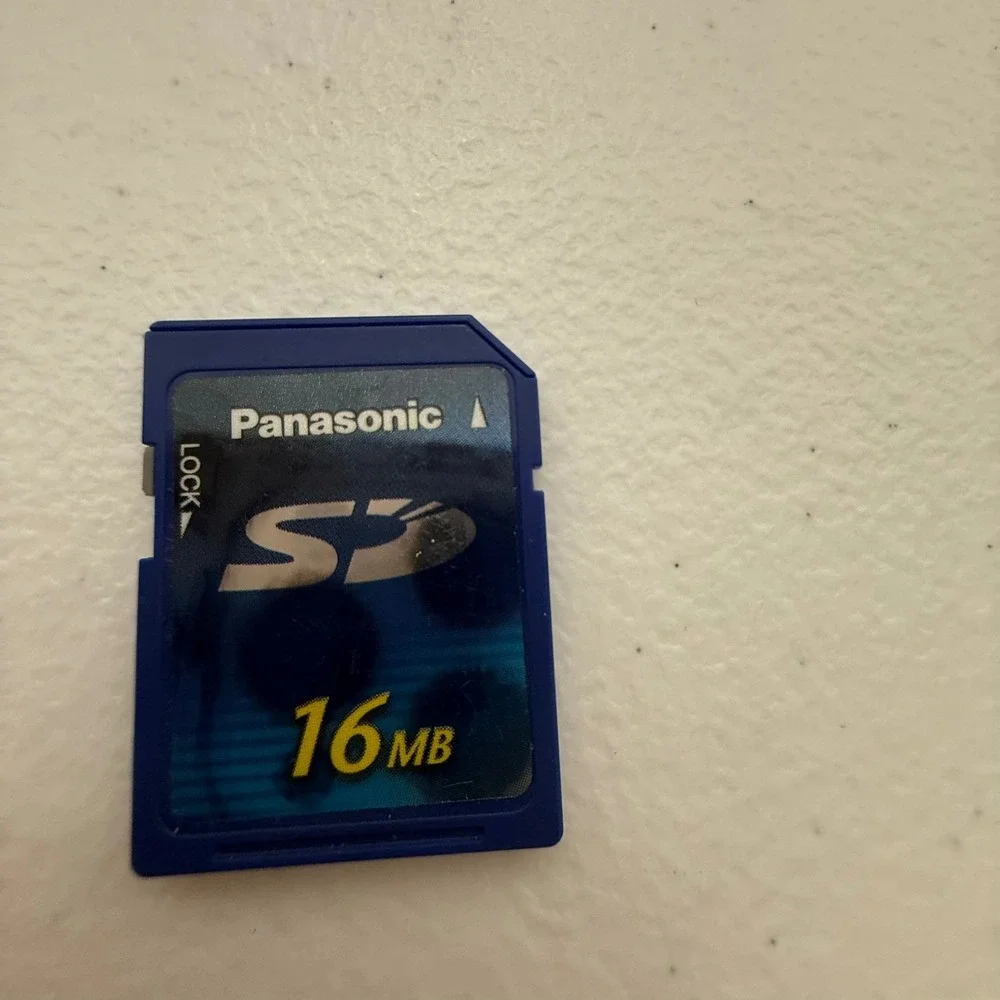 Panasonic 16MB SD Memory Card Secure Digital Flash RP-SD016B Vintage Tech Blue